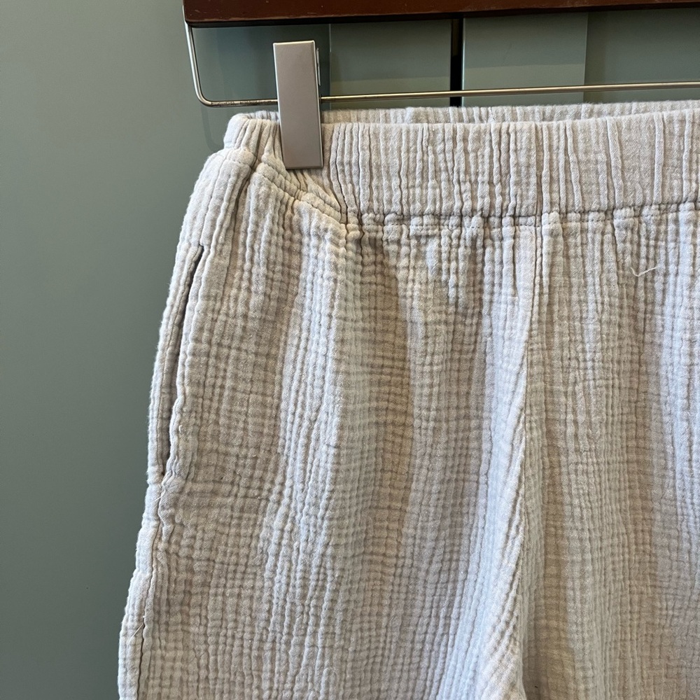 OAK + FORT light grey gauze cropped lounge pant - Picture 3 of 8